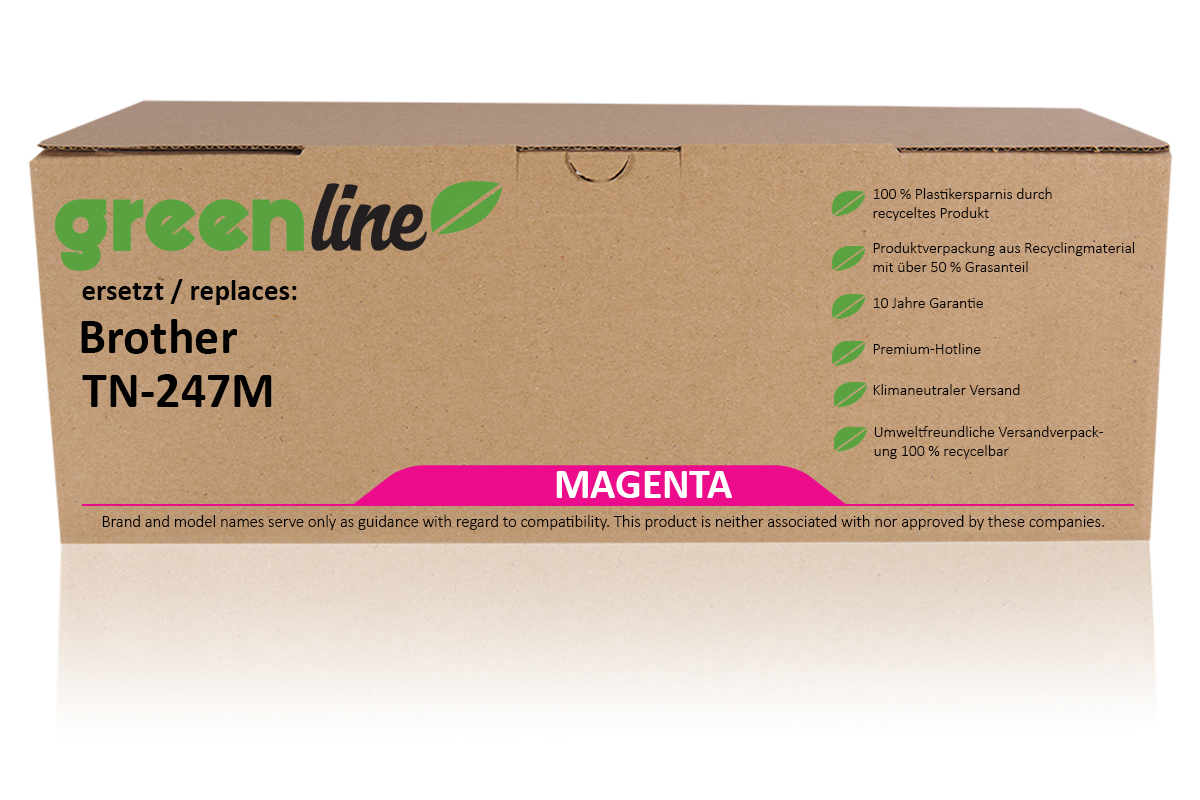 greenline remplace Brother TN-247 M Cartouche toner, magenta