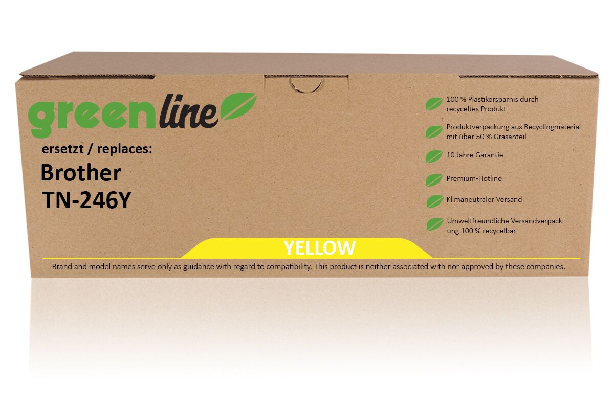 greenline remplace Brother TN-242Y / TN-246Y Cartouche toner, jaune