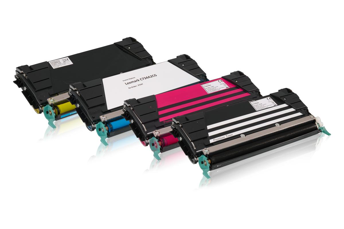 Multipack compatible avec Lexmark C734A2 contient 4x Cartouche toner
