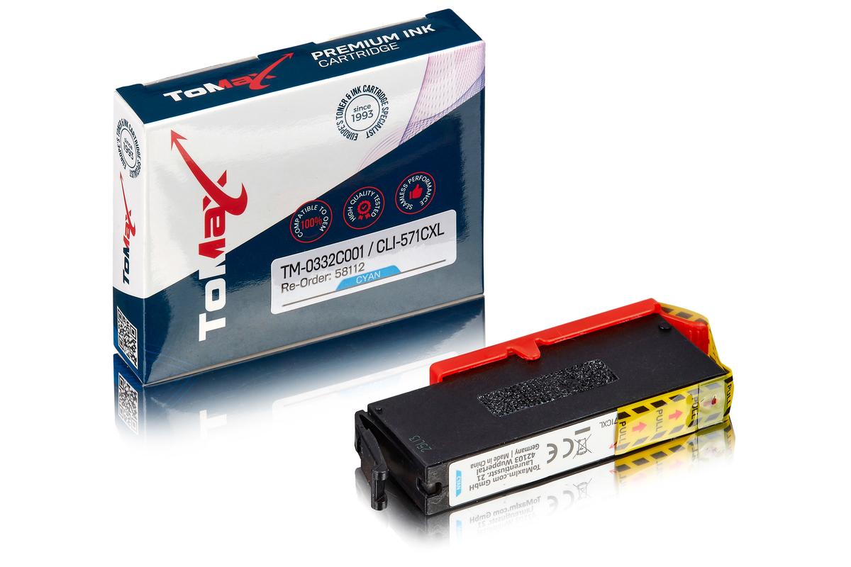ToMax Premium alternative à Canon 0332C001 / CLI-571CXL Cartouche d'encre, cyan