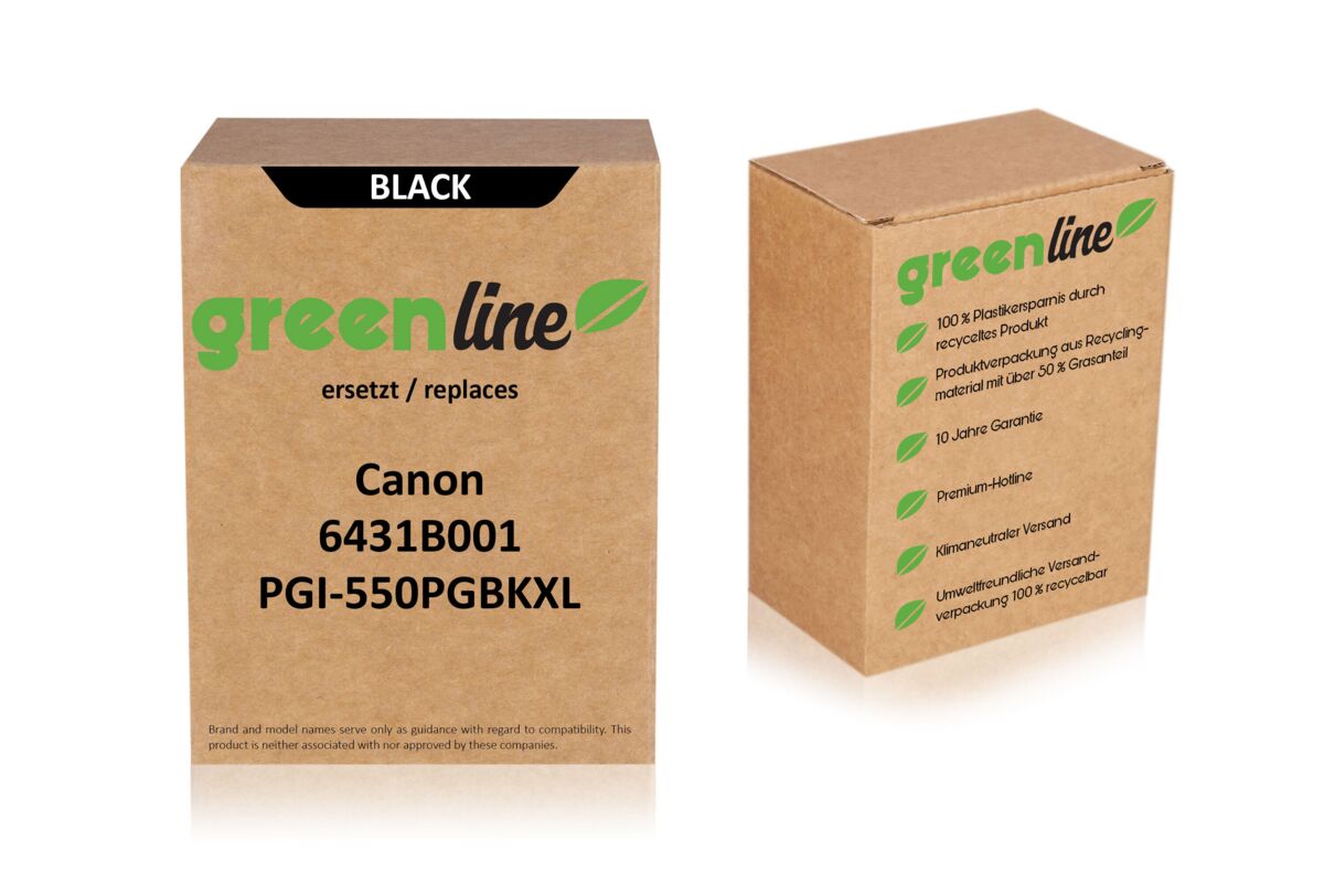 greenline remplace Canon 6431B001 / PGI-550 PGBKXL Cartouche d'encre pigmentée noire