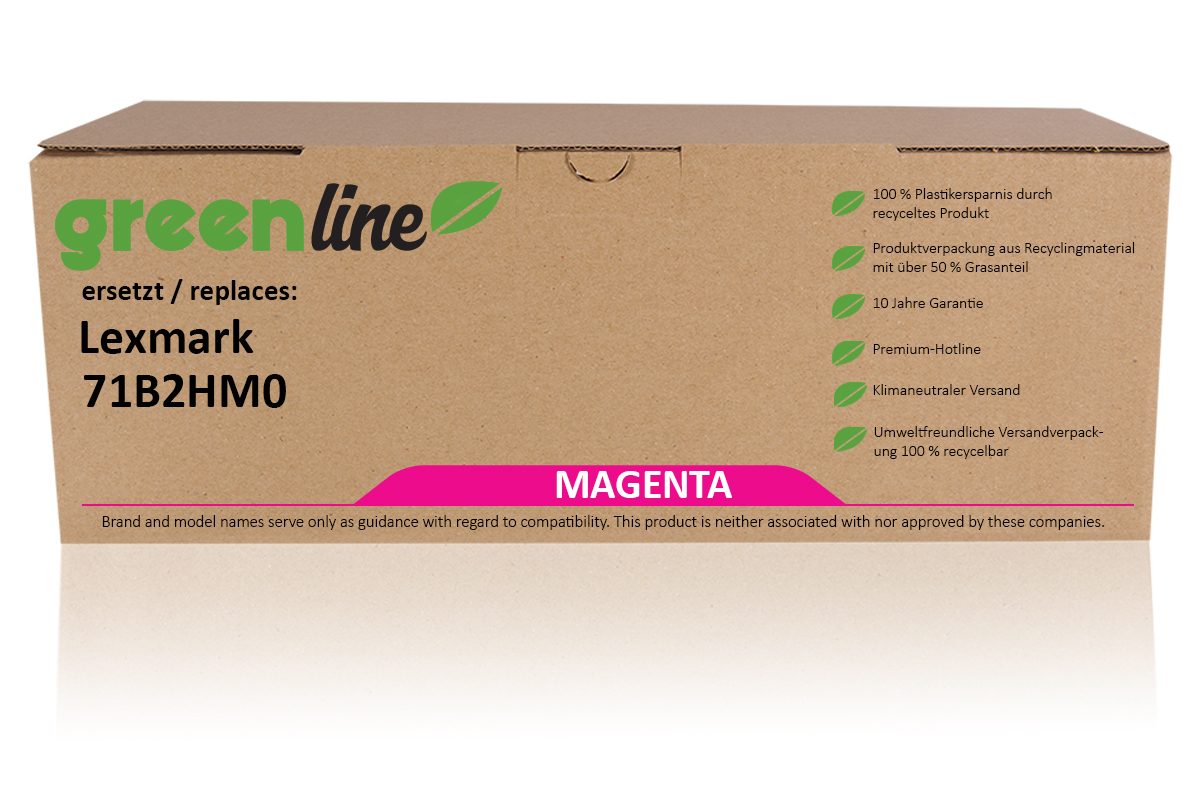greenline remplace Lexmark 71B2HM0 Cartouche toner, magenta