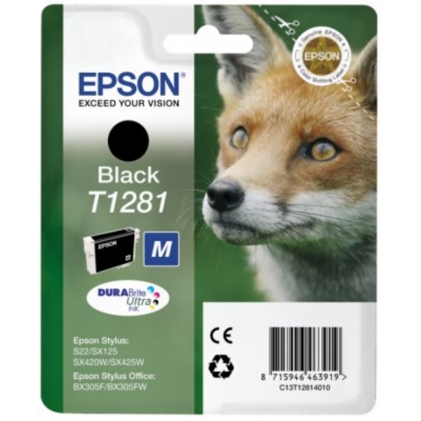 Original Epson C13T12814012 / T1281 Cartouche d'encre noire
