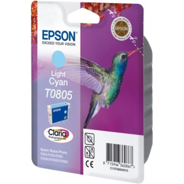 Original Epson C13T08054011 / T0805 Cartouche d'encre cyan claire