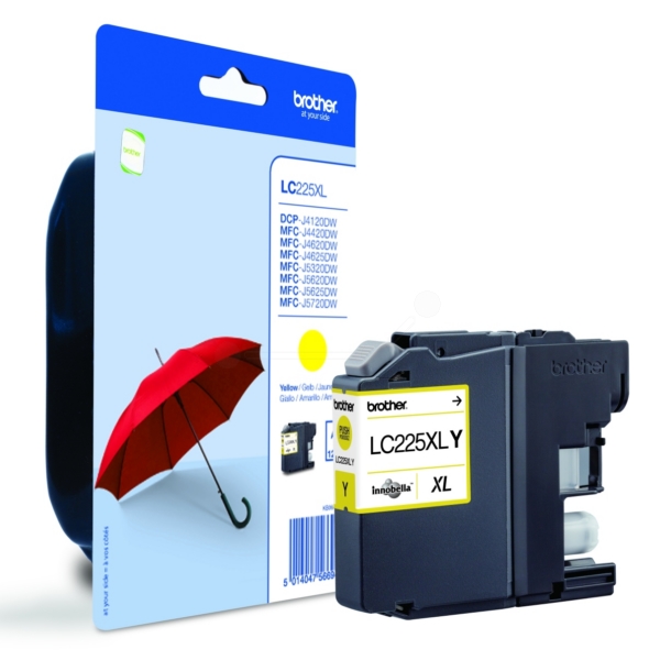 Original Brother LC225XLYBP Cartouche d'encre jaune