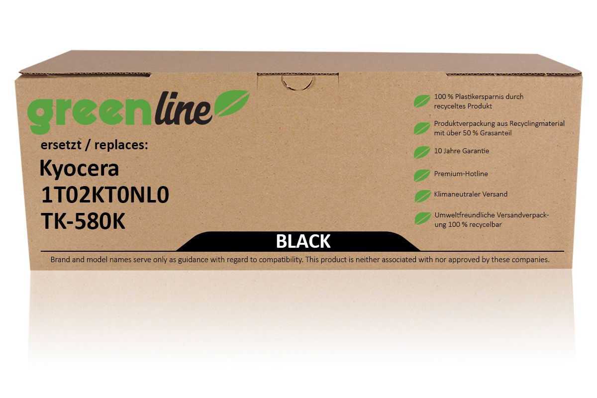 greenline remplace Kyocera 1T02KT0NL0 / TK-580K XL Cartouche toner, noir