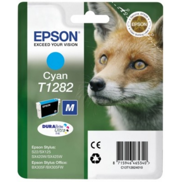 Original Epson C13T12824012 / T1282 Cartouche d'encre cyan