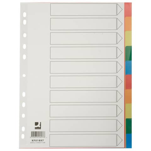 Répertoire couleur, A4, 10 pièces, couleur Q-CONNECT