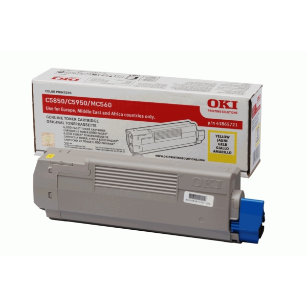 Original OKI 43865721 Toner jaune