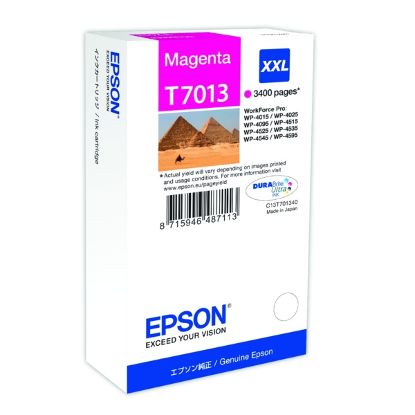 Original Epson C13T70134010 / T7013 Cartouche d'encre magenta