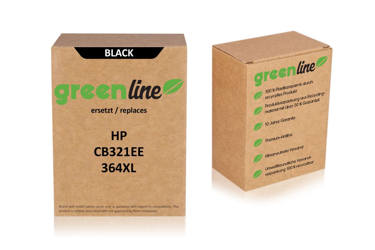 greenline remplace HP CB 321 EE / 364XL Cartouche d'encre, noir