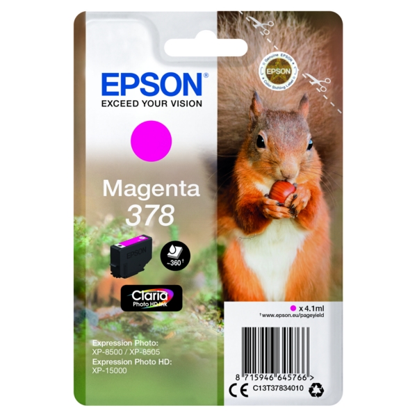 Original Epson C13T37834010 / 378 Cartouche d'encre magenta