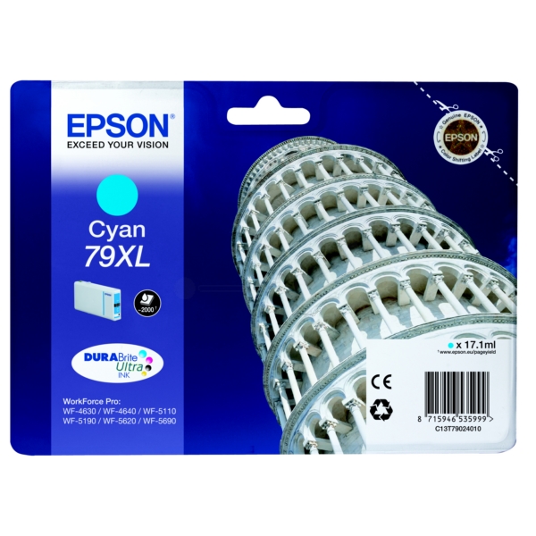 Original Epson C13T79024010 / 79XL Cartouche d'encre cyan