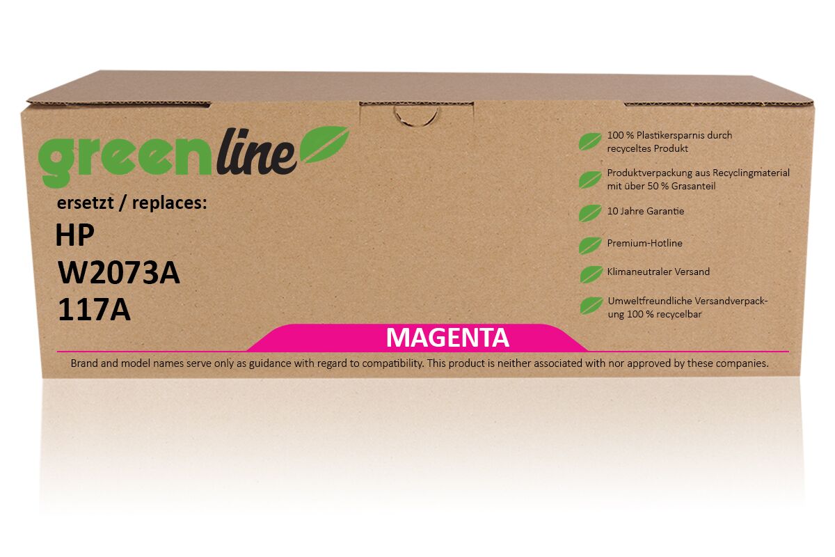 greenline remplace HP W2073 A / 117A XL Cartouche toner, magenta