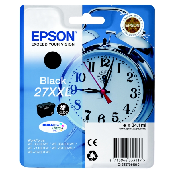 Original Epson C13T27914012 / 27XXL Cartouche d'encre noire