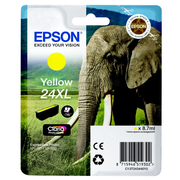 Original Epson C13T24344012 / 24XL Cartouche d'encre jaune