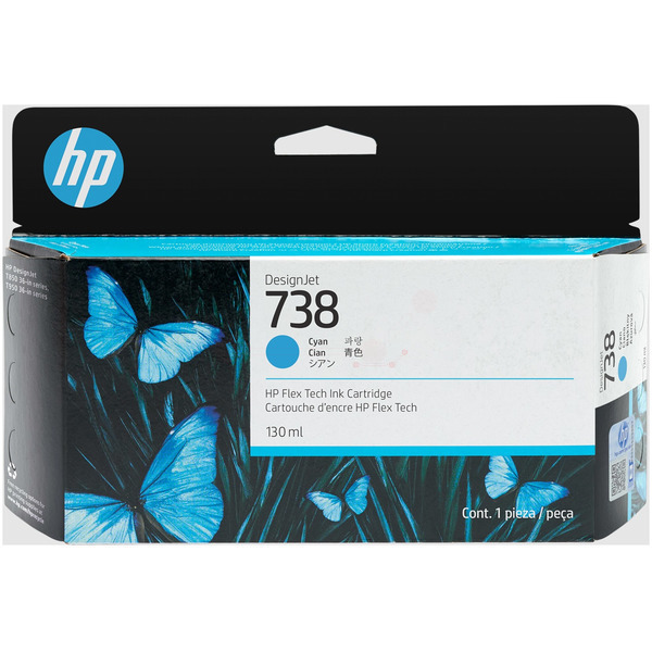 Original HP 498N5A / 738 Cartouche d'encre cyan