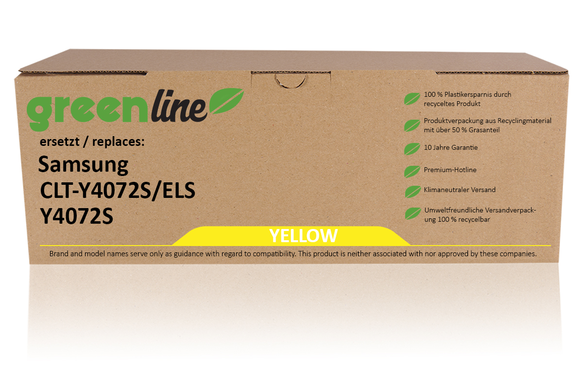 greenline remplace Samsung CLT-Y 4072 S/ELS / Y4072S Cartouche toner, jaune