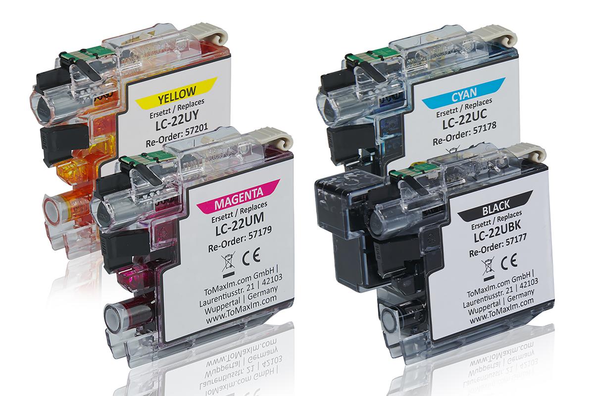 Multipack compatible avec Brother LC22U contient 4x Cartouche d'encre