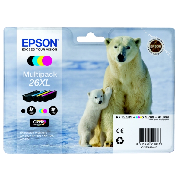 Original Epson C13T26364010 / 26XL Cartouche d'encre multi pack