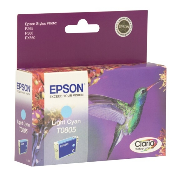 Original Epson C13T08054021 / T0805 Cartouche d'encre cyan claire