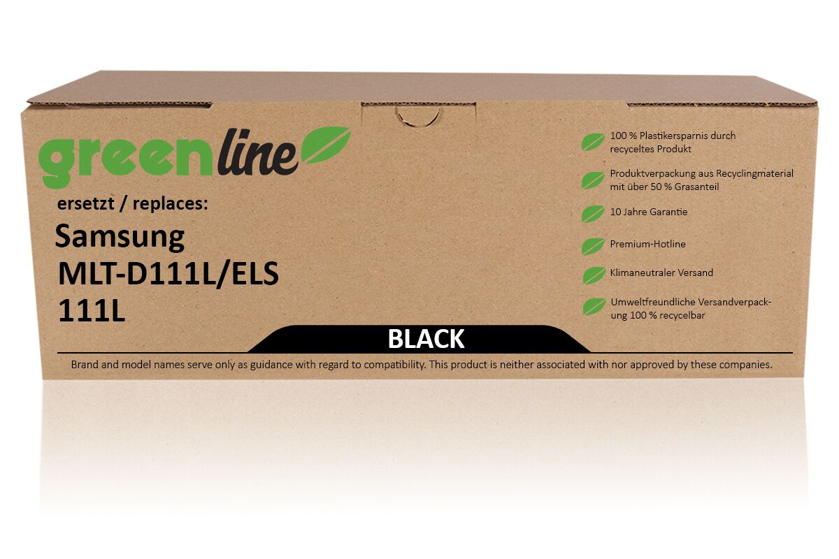 greenline remplace Samsung / HP MLT-D 111 L/ELS / 111L XL Cartouche toner, noir