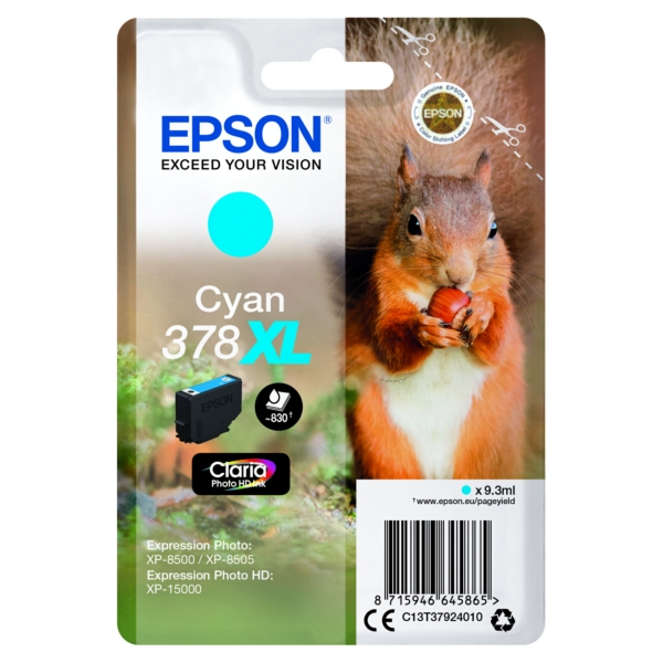 Original Epson C13T37924010 / 378XL Cartouche d'encre cyan