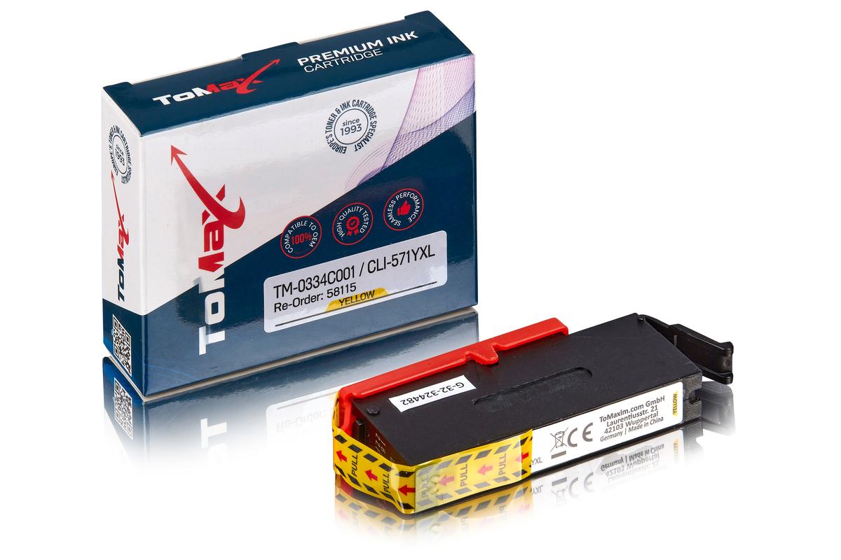 ToMax Premium alternative à Canon 0334C001 / CLI-571YXL Cartouche d'encre, jaune