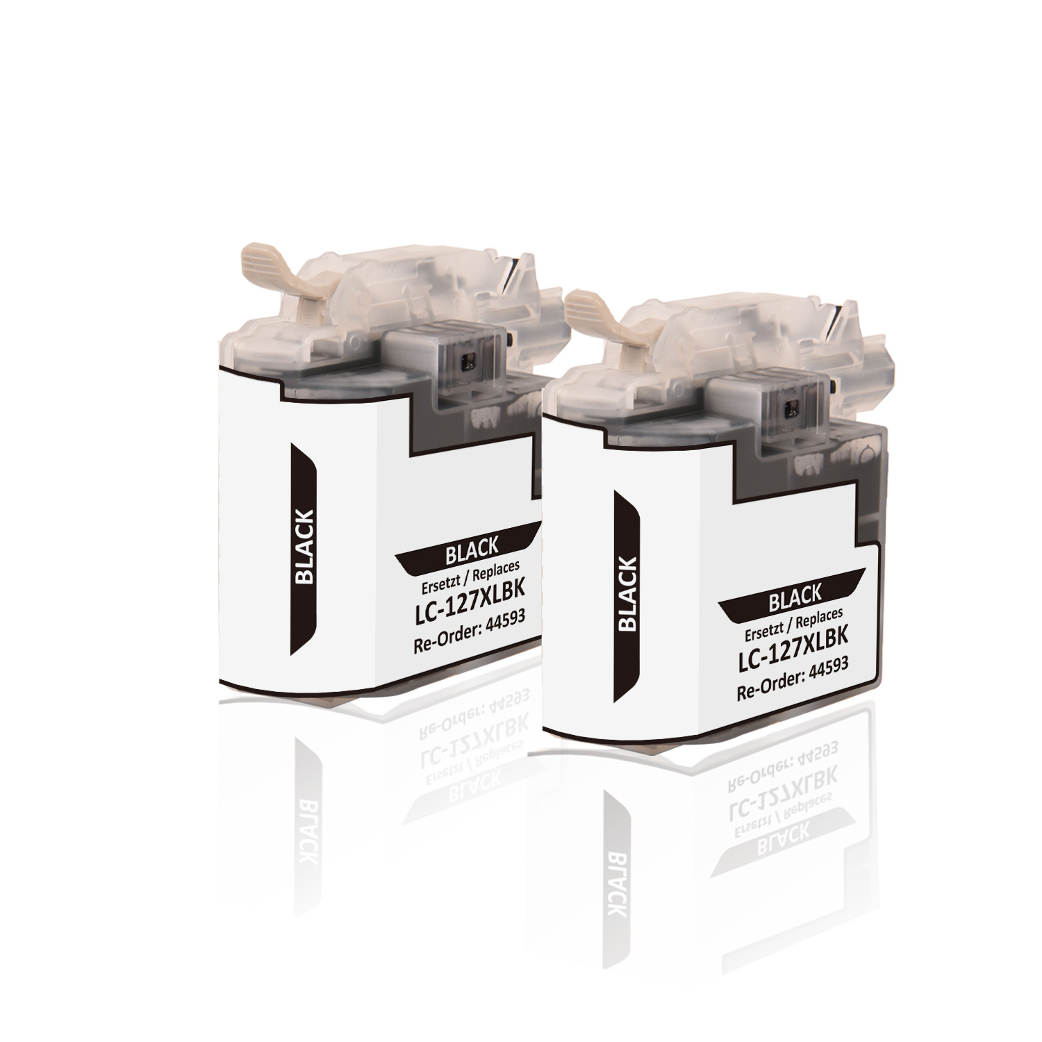 Set économique compatible avec Brother LC-127 XL BK XXL contient 2x Cartouche d'encre