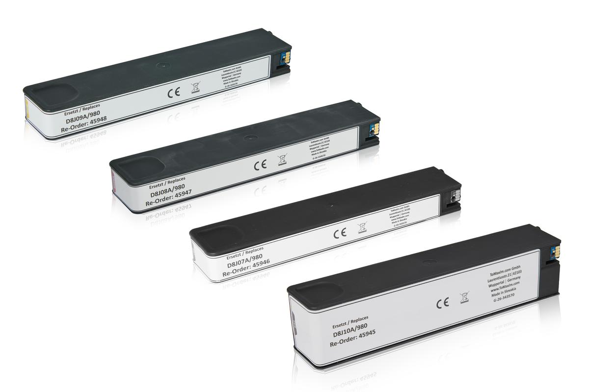Multipack compatible avec HP D8J10A / 980 contient 4x Cartouche d'encre