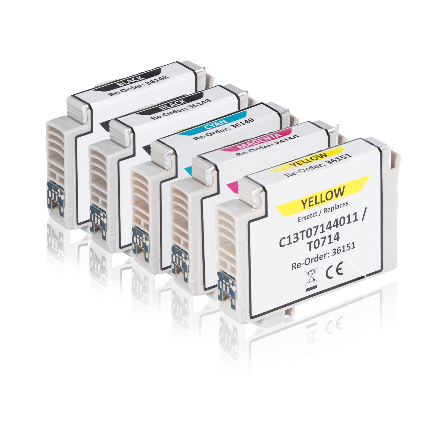 Le multipack compatible avec Epson C13T07154010 / T0715 contient 2xBK, 1xC, 1xM, 1xY