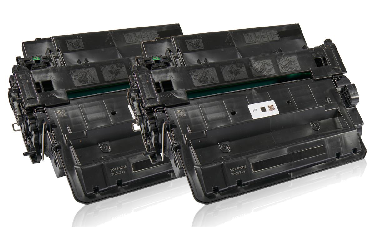 Set économique compatible avec HP CE255X / 55X contient 2x Cartouche toner