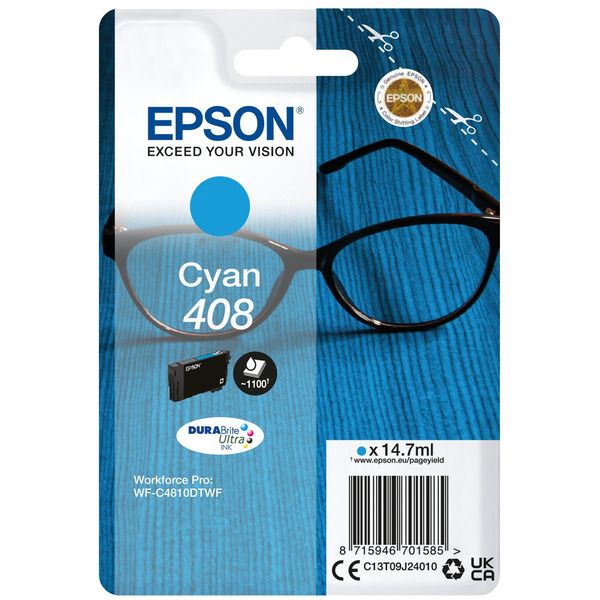 Original Epson C13T09J24010 / 408 Cartouche d'encre cyan