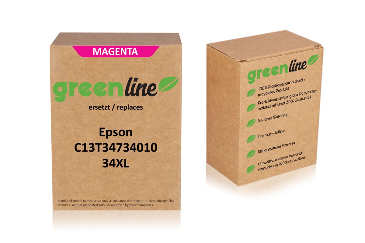 greenline remplace Epson C13T34734010 / 34XL Cartouche d'encre, magenta