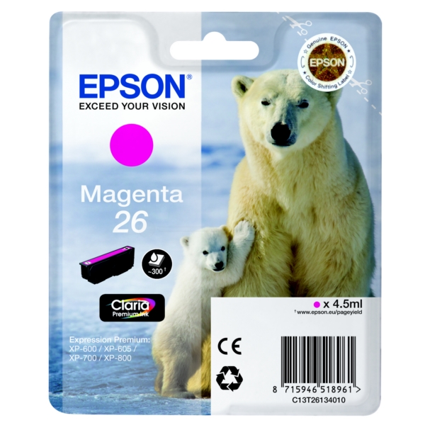 Original Epson C13T26134012 / 26 Cartouche d'encre magenta