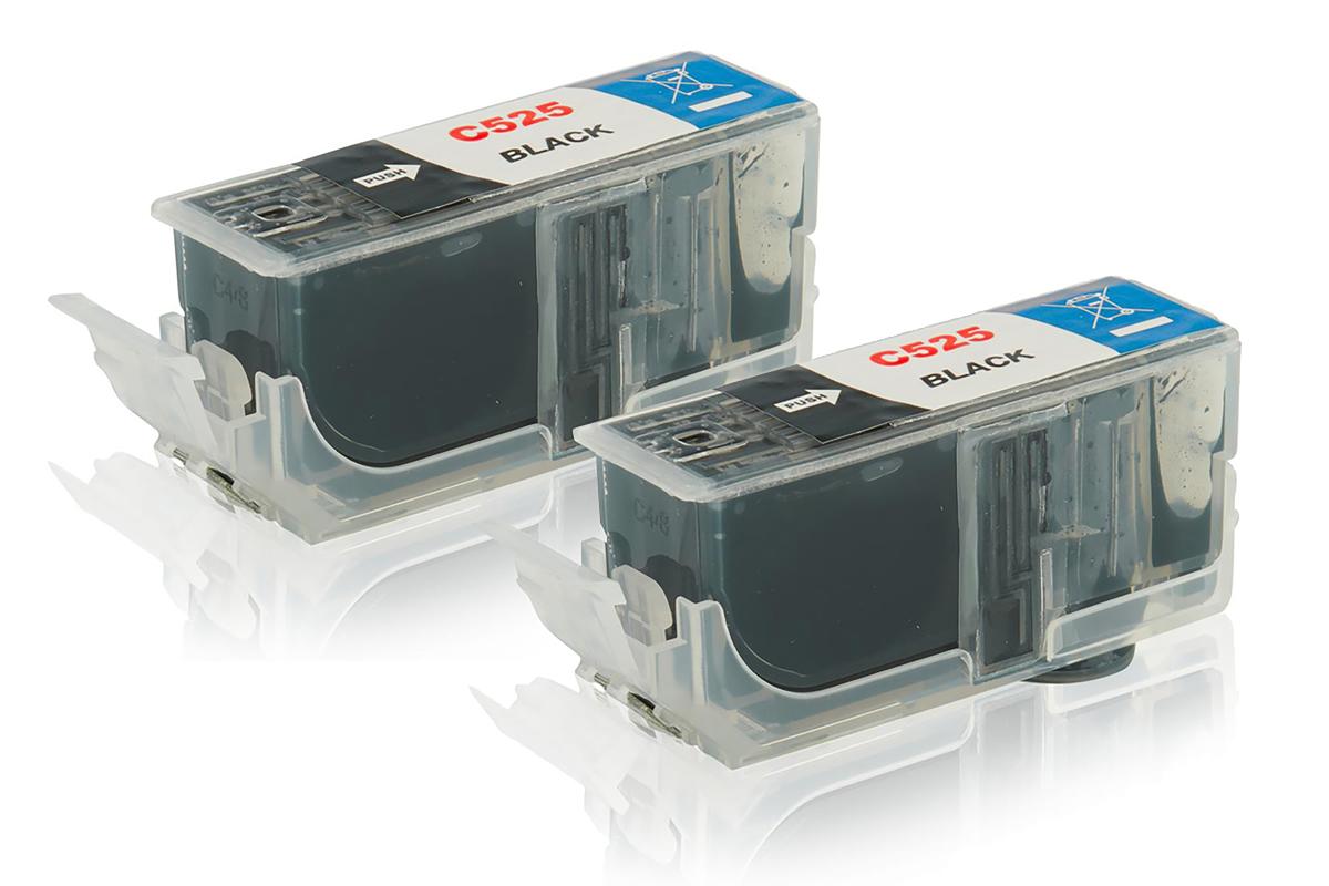 Set économique compatible avec Canon 4529 B 001 / 525 PGBK contient 2x Cartouche d'encre