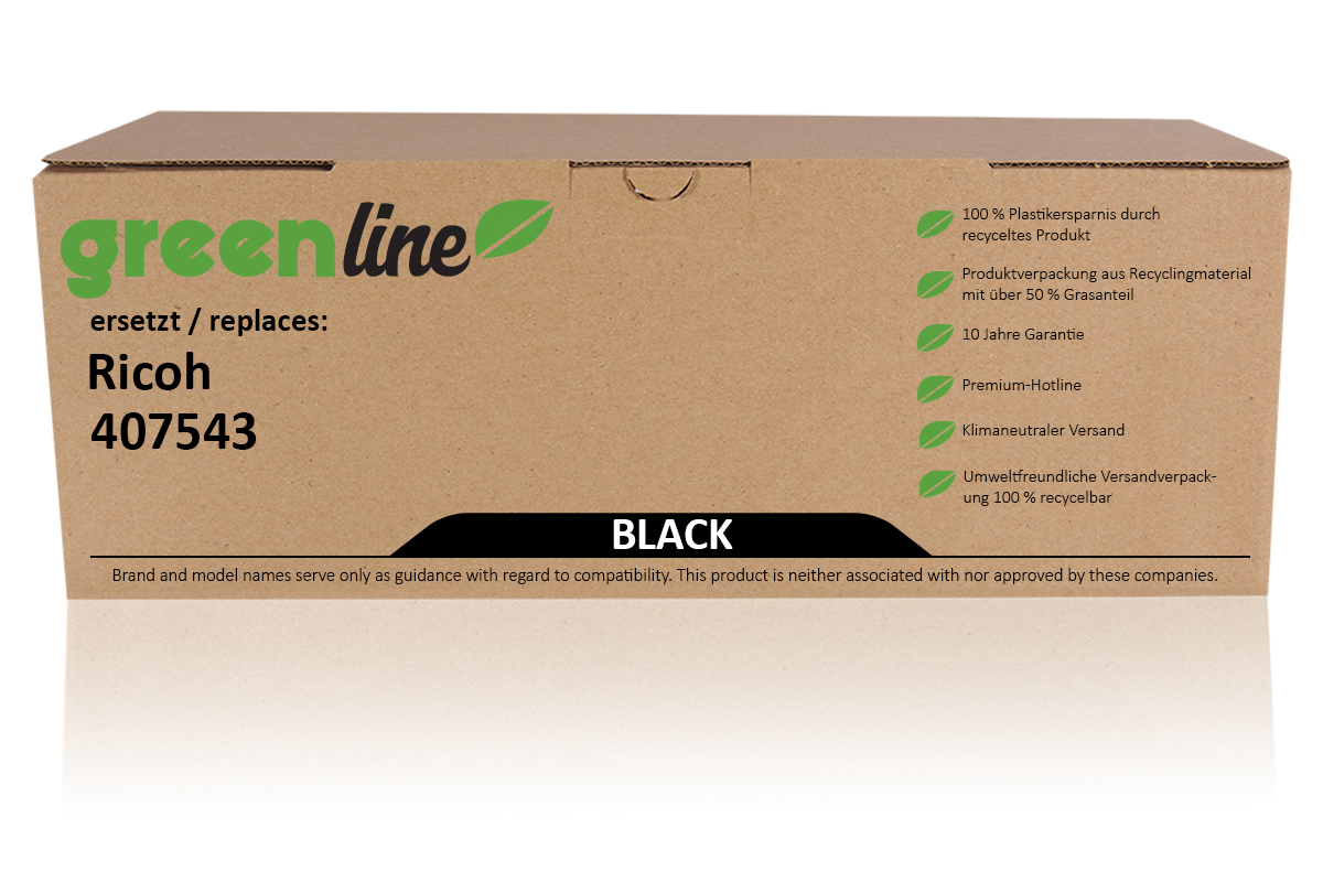 greenline remplace Ricoh 407543 Cartouche toner, noir