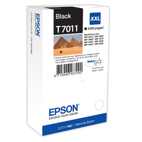 Original Epson C13T70114010 / T7011 Cartouche d'encre noire