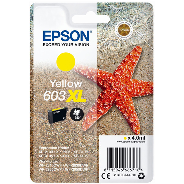 Original Epson C13T03A44010 / 603XL Cartouche d'encre jaune