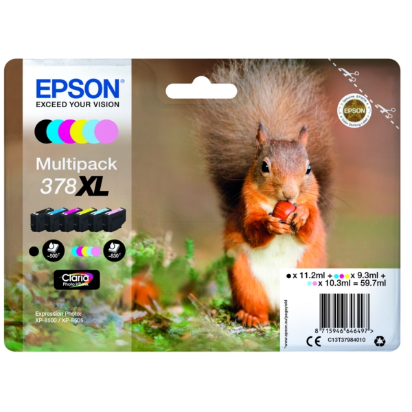 Original Epson C13T37984010 / 378XL Cartouche d'encre multi pack