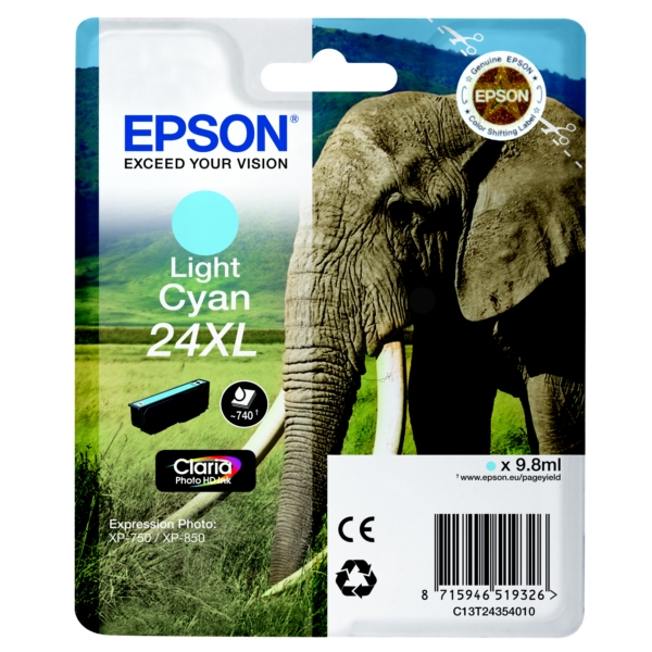 Original Epson C13T24354012 / 24XL Cartouche d'encre cyan claire