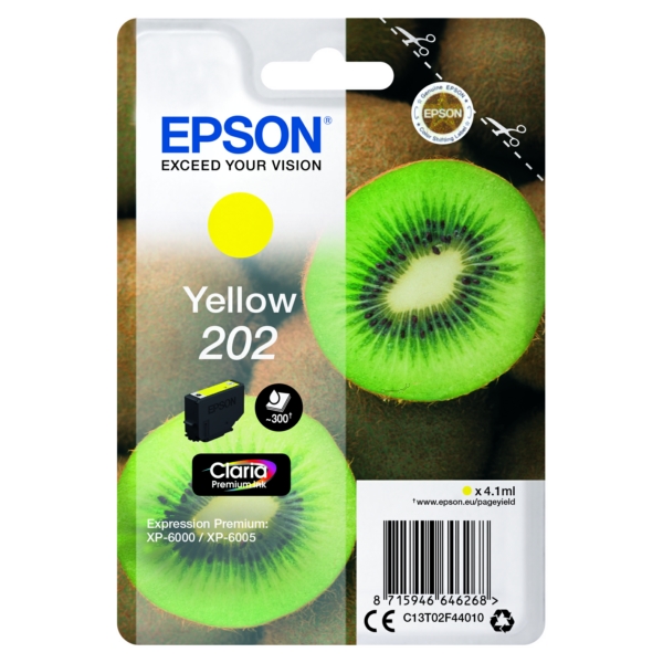 Cartouche original Epson C13T 02F44010 / 202 - jaune - 300 pages offrez-vous la qualité au meilleur prix ! | cartoucheclub.com