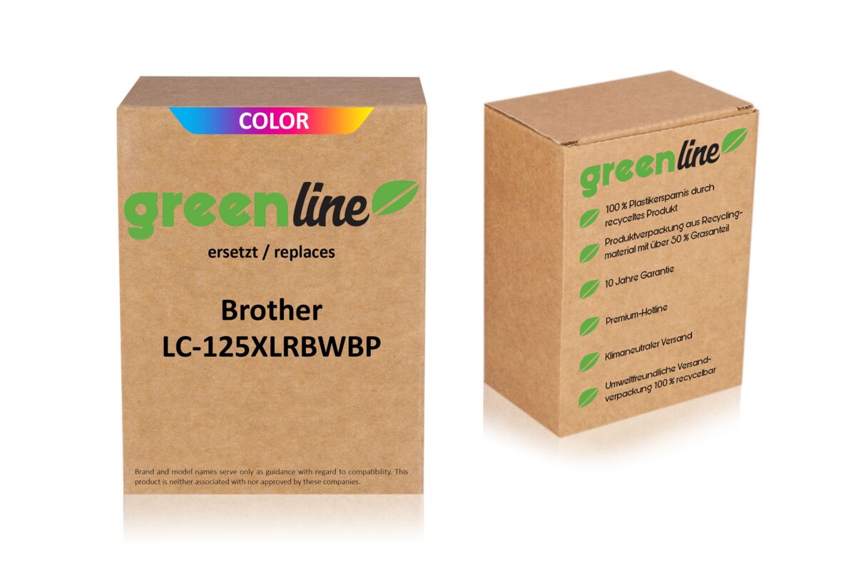greenline remplace Brother LC-125 XL RBWBP Cartouche d'encre, Multipack