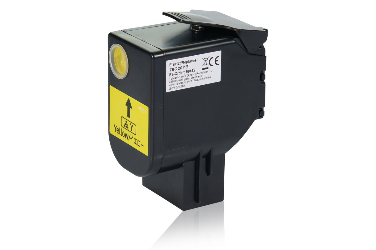 Alternative à Lexmark 78C20YE Cartouche toner, jaune