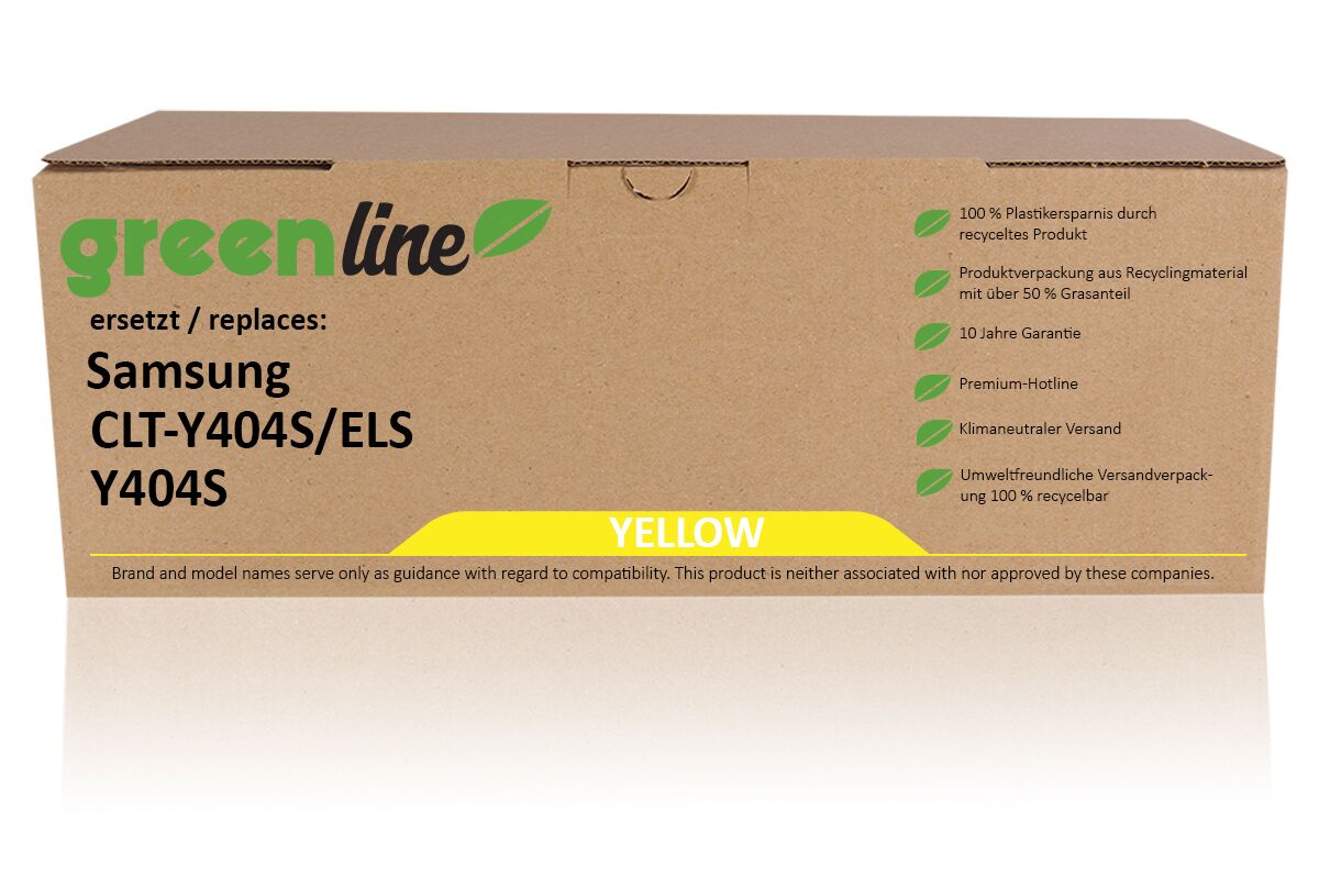 greenline remplace Samsung / HP SU444A / CLT-Y 404S Cartouche toner, jaune
