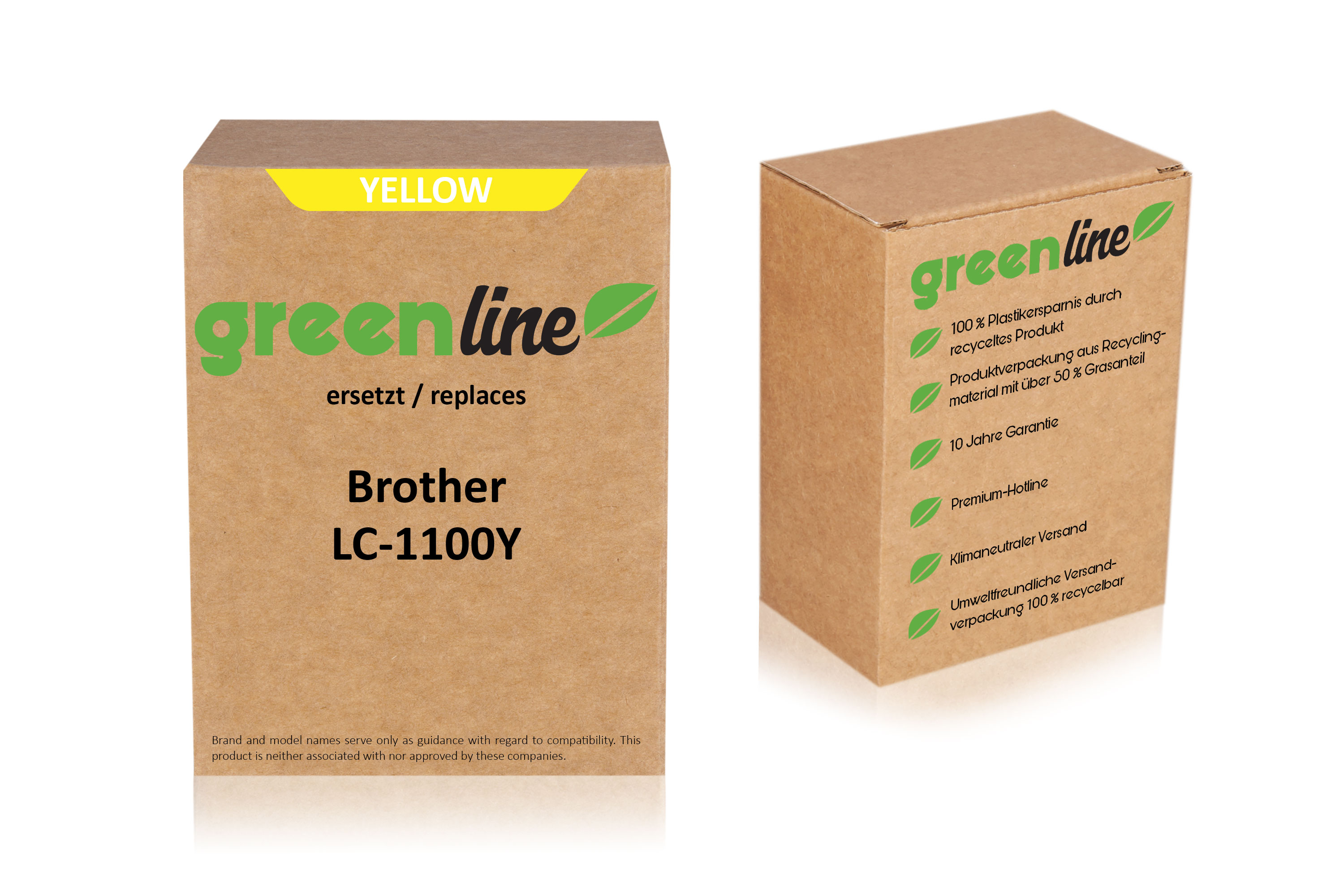 greenline remplace Brother LC-1100Y Cartouche d'encre, jaune