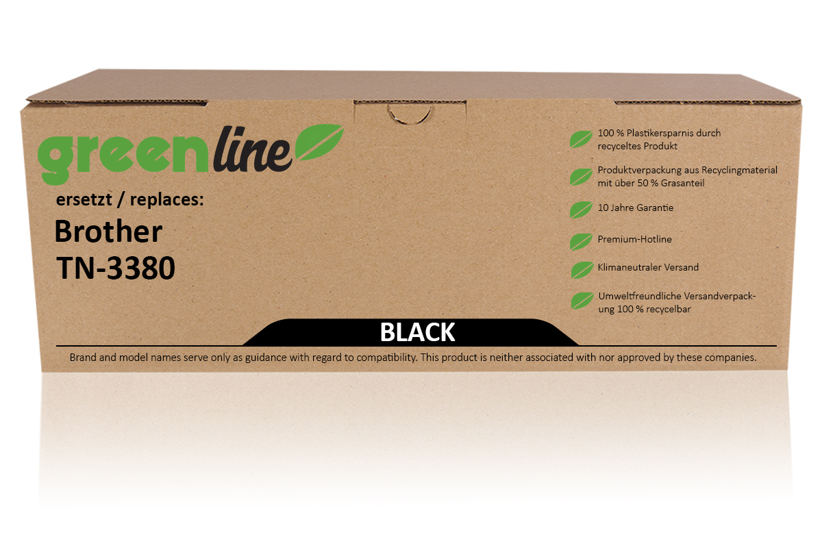 greenline remplace Brother TN-3380 Cartouche toner, noir