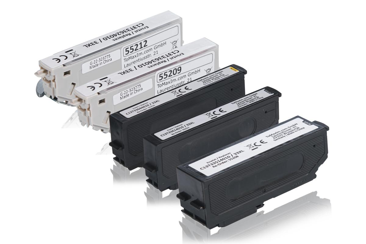 Multipack compatible avec Epson C13T33574010 / 33XL contient 1xBK, 1xM, 1xY, 1xLBK, 1xC