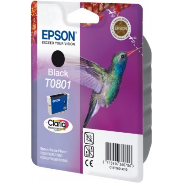 Original Epson C13T08014011 / T0801 Cartouche d'encre noire