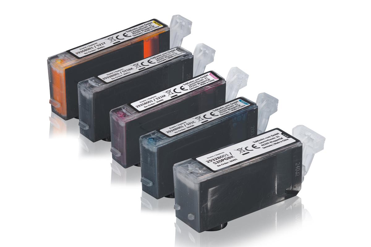 Multipack compatible avec Canon PGI-520 / CLI-521 comprend une cartouche d’encre 5x